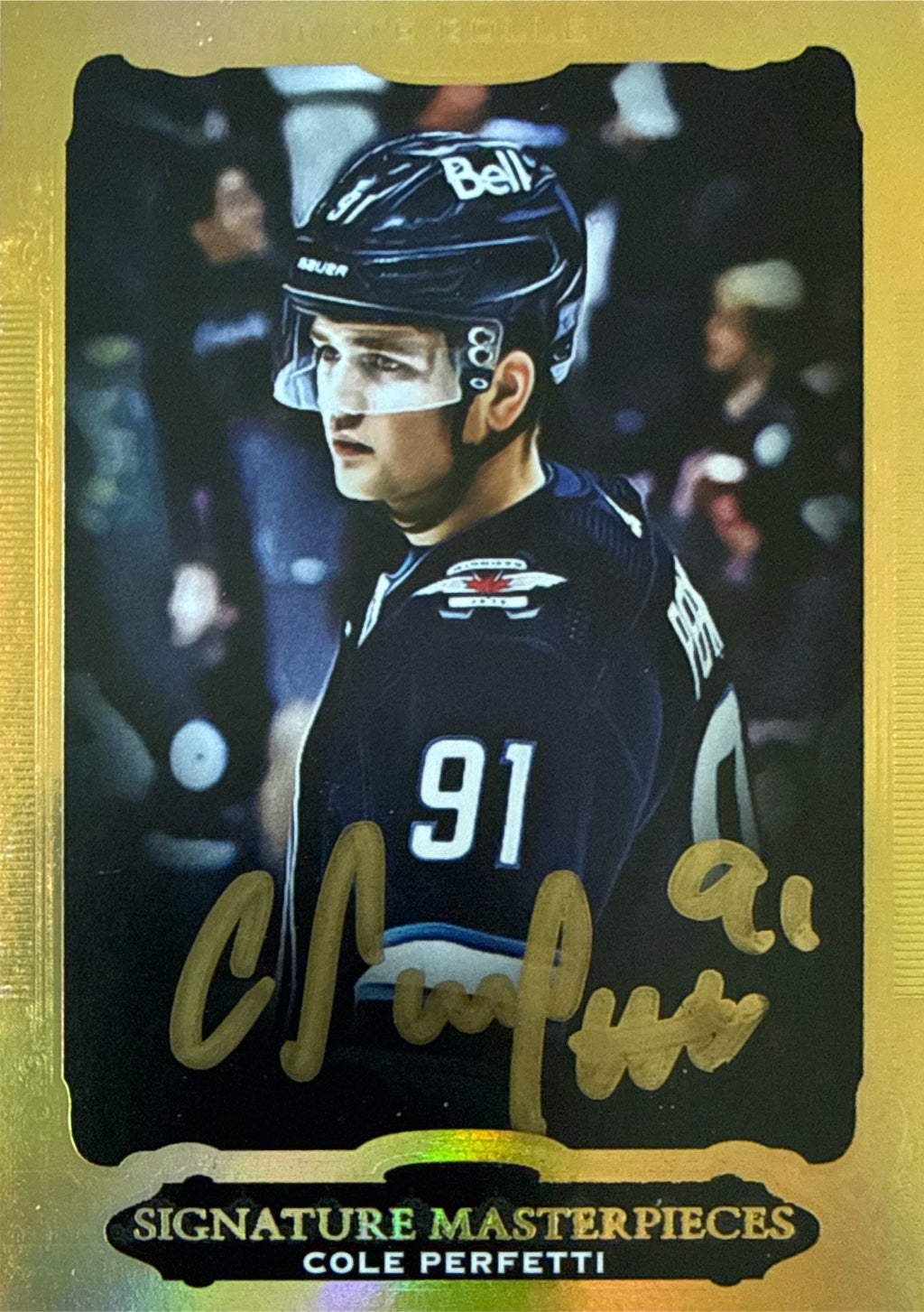 2022-23 Upper Deck Ultimate Collection Cole Perfetti Signature Masterpieces Auto - Front