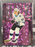 2025-26 Upper Deck Series 1 Logan Cooley Dazzlers Pink #DZ-21 Front
