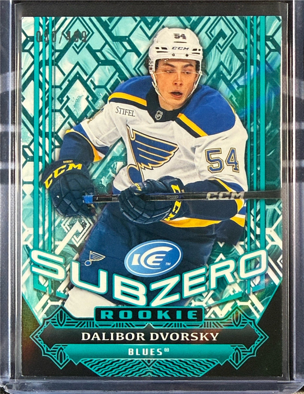 Dalibor Dvorsky 2025-26 Upper Deck Ice Sub Zero rookie card 50/499