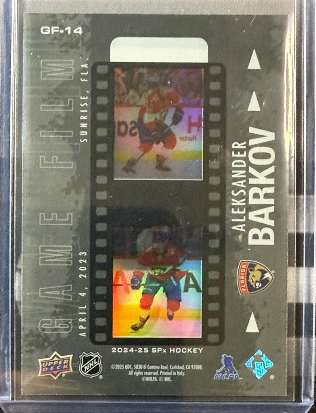 2024-25 SPx Aleksander Barkov Game Film #GF-14 - Back