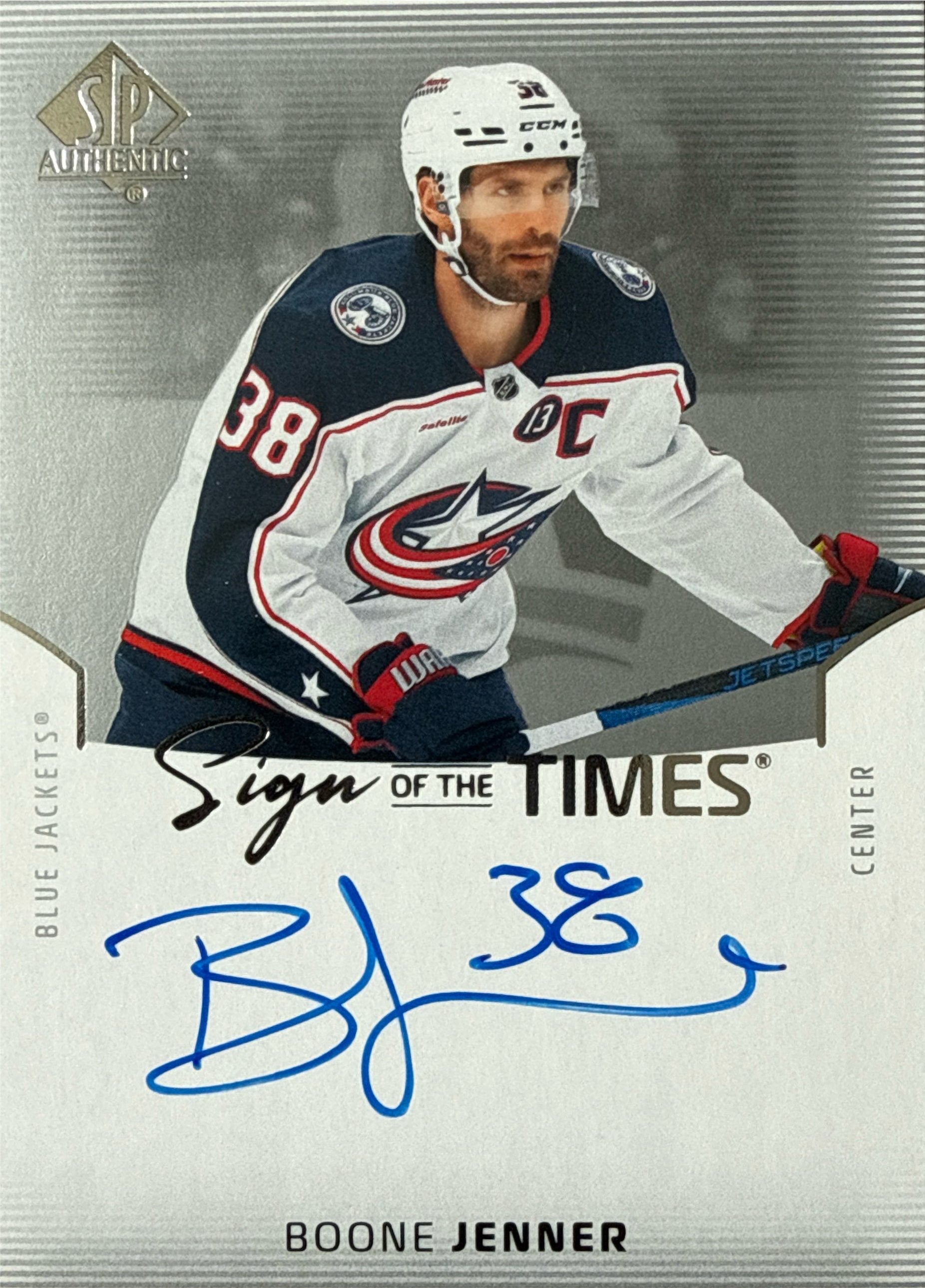 2025-26 SP Authentic Boone Jenner Sign of the Times Auto - Front