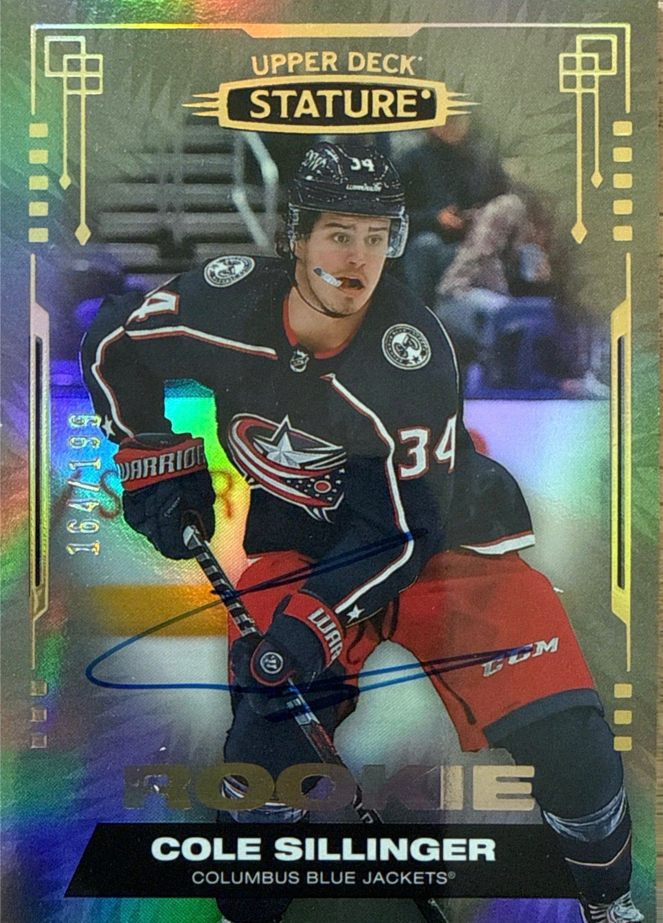 2021-22 Upper Deck Stature Cole Sillinger Rookie Auto 164/199 - Front