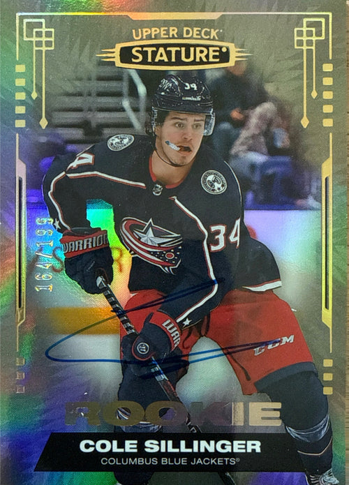 2021-22 Upper Deck Stature Cole Sillinger Rookie Auto 164/199 - Front