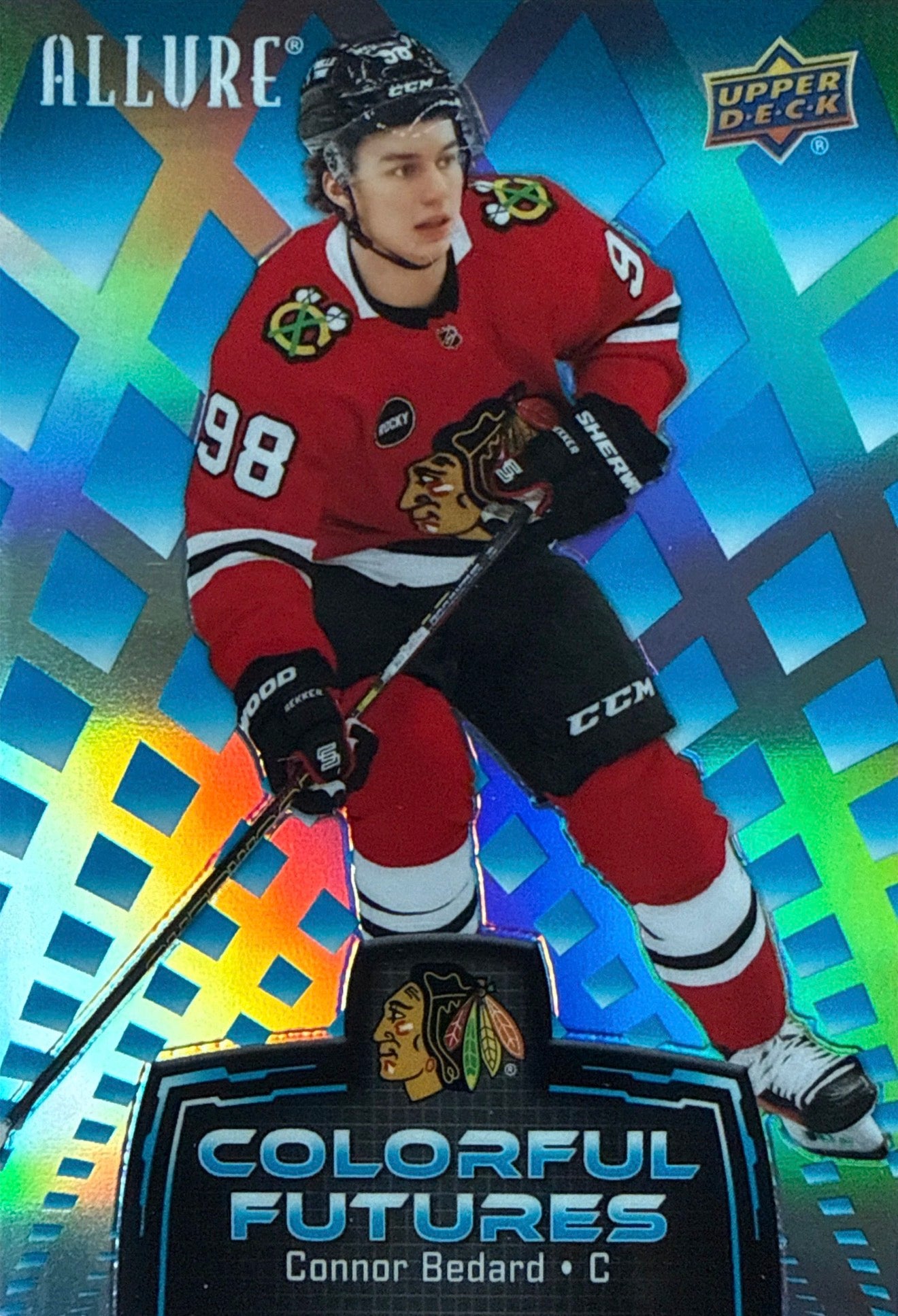2024-25 Upper Deck Allure Colorful Futures Connor Bedard Blue #CF-10 Front