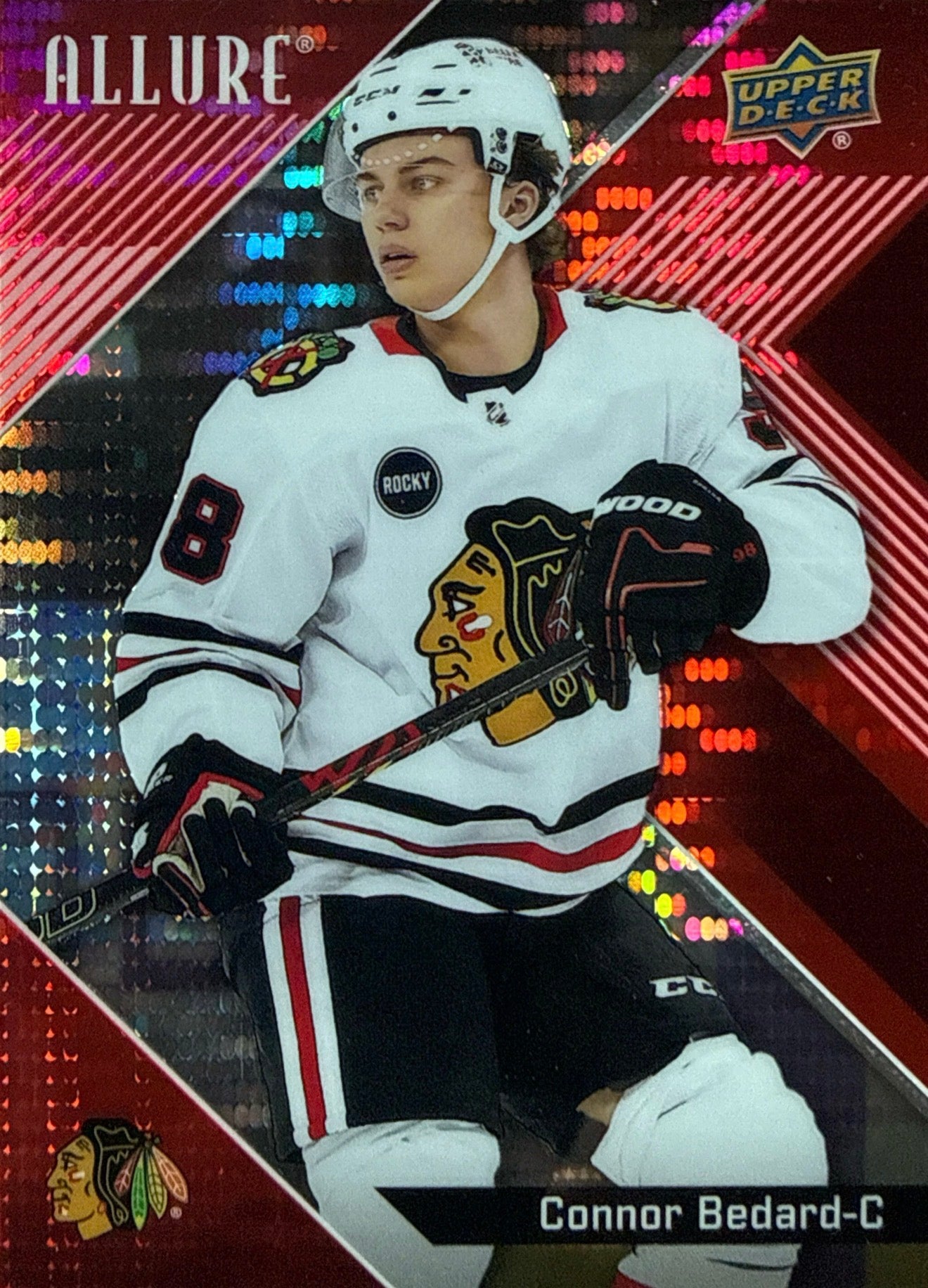 2024-25 Upper Deck Allure Connor Bedard Red Rainbow #94 Front