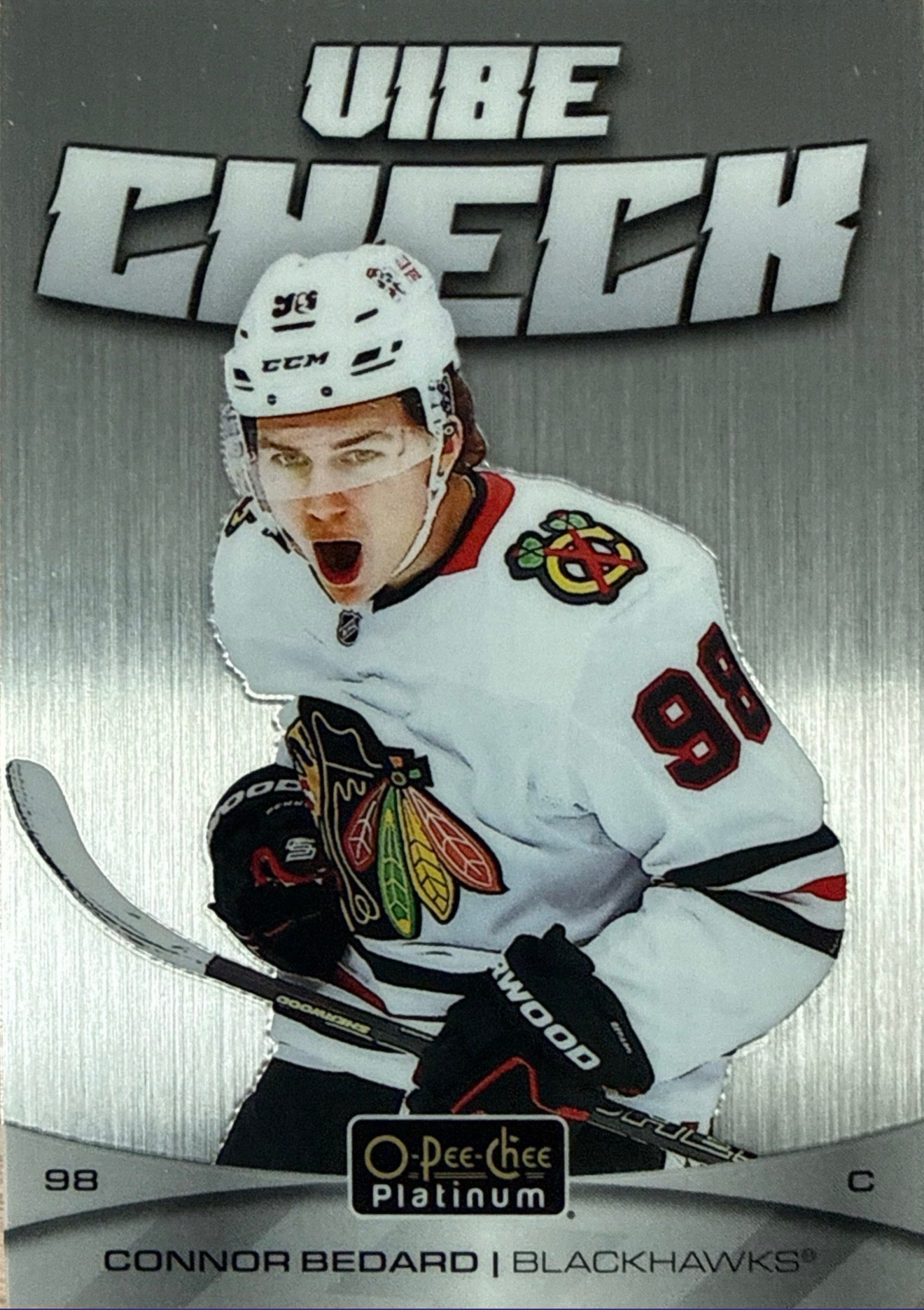 2025-26 O-Pee-Chee Platinum Vibe Check Connor Bedard #VC-8 Front