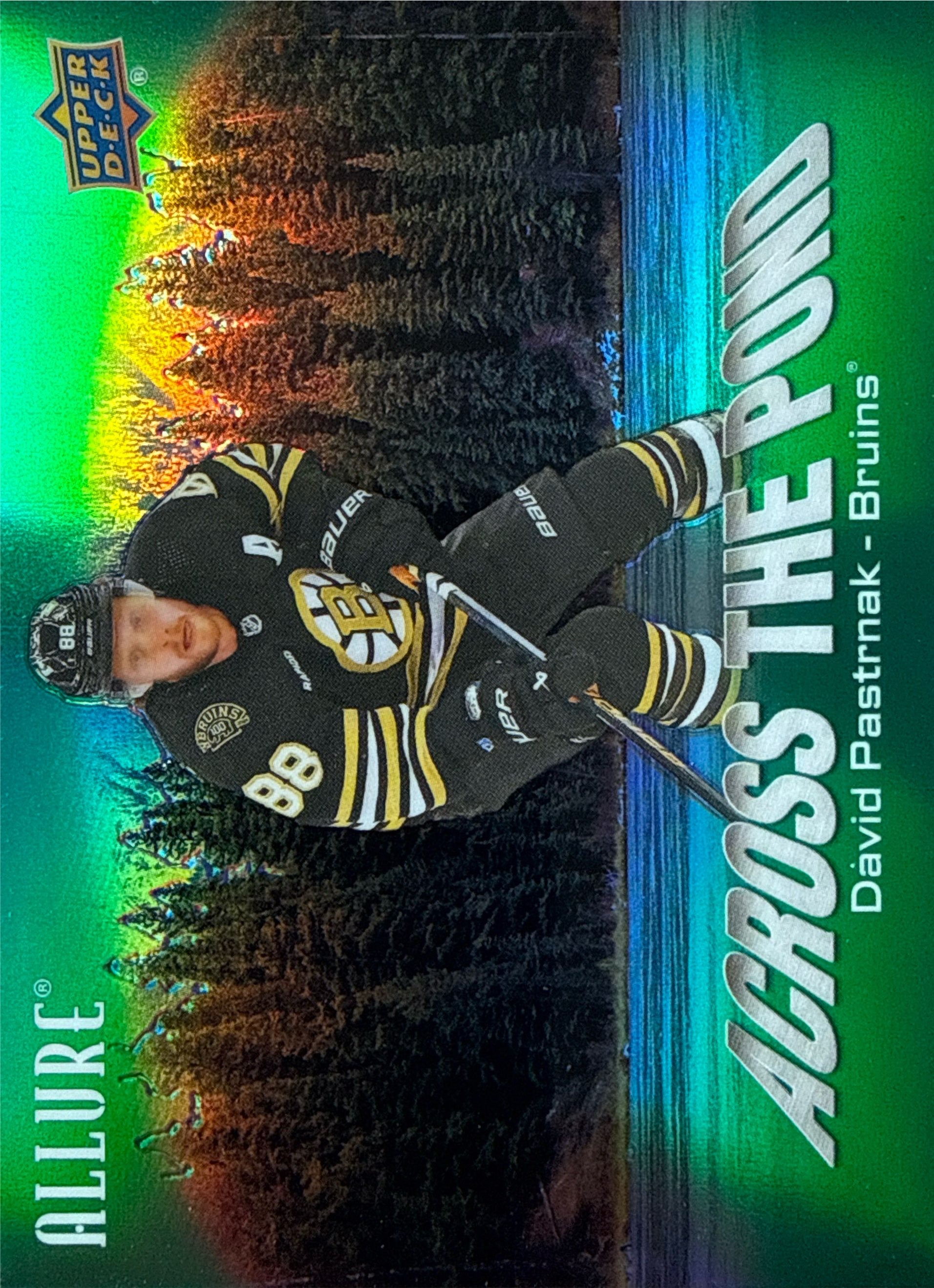 2024-25 Allure David Pastrnak Across the Pond Green #ATP-1 - Front