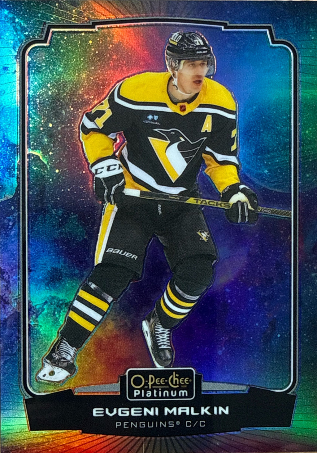 2022-23 OPC Platinum Evgeni Malkin Cosmic #100 52/65 - Front