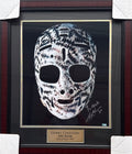 Gerry Cheevers The Mask autographed framed photo with Hall of Fame 1985 plaque