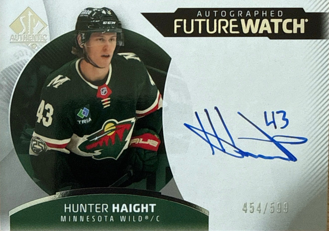 2025-26 SP Authentic Hunter Haight Horizontal Future Watch Auto 454/599 - Front