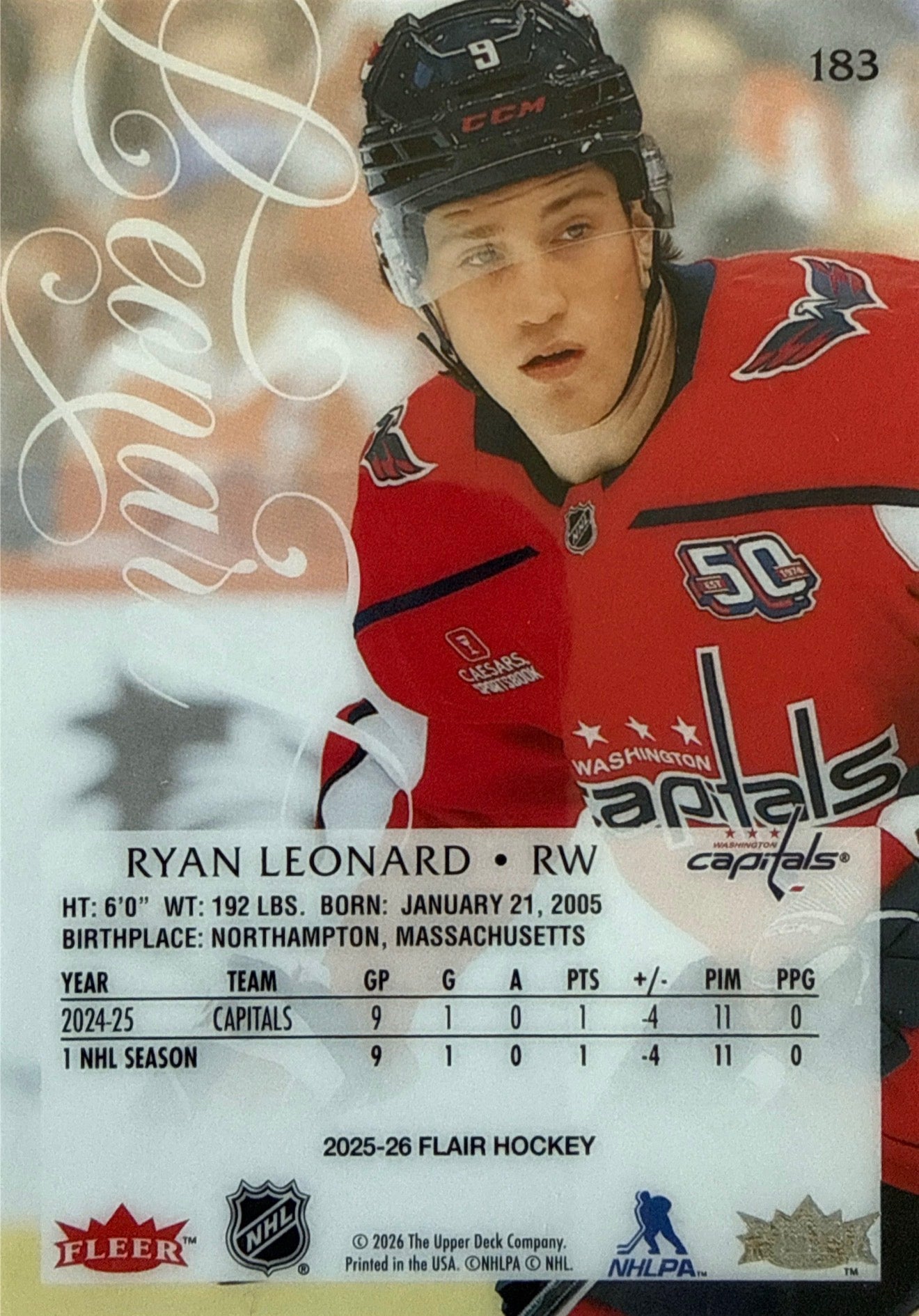2025-26 Flair Ryan Leonard RC