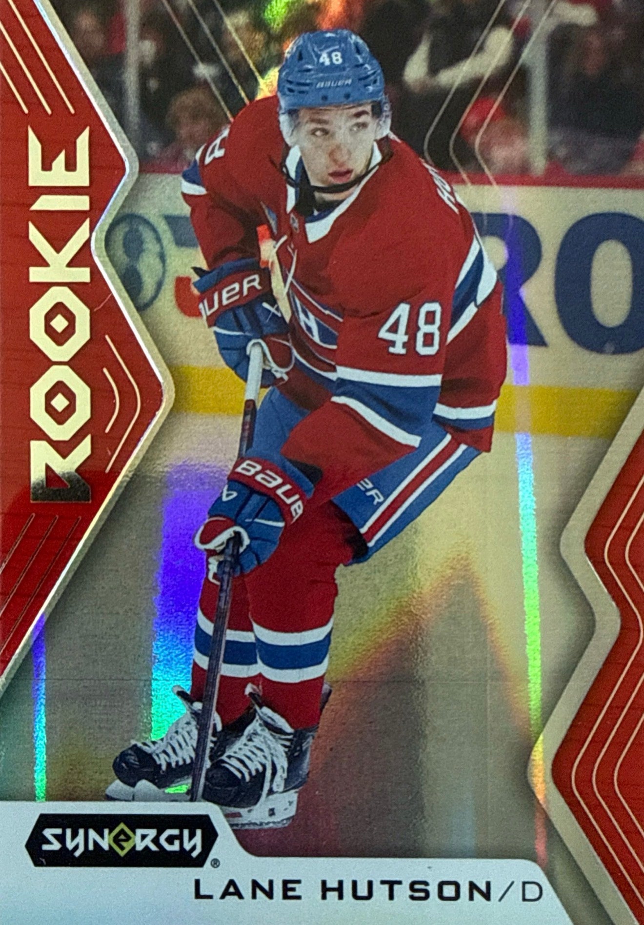 2024-25 Upper Deck Synergy Lane Hutson Red RC #108 - Front