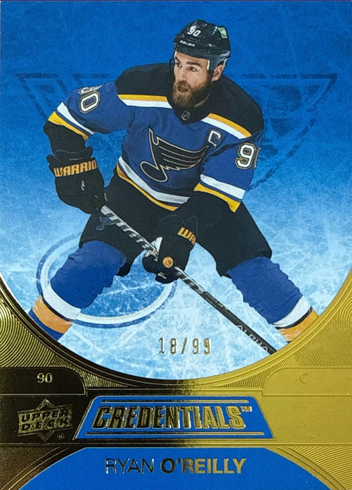 2021-22 Upper Deck Credentials Ryan O'Reilly Yellow #17 18/99 - Front