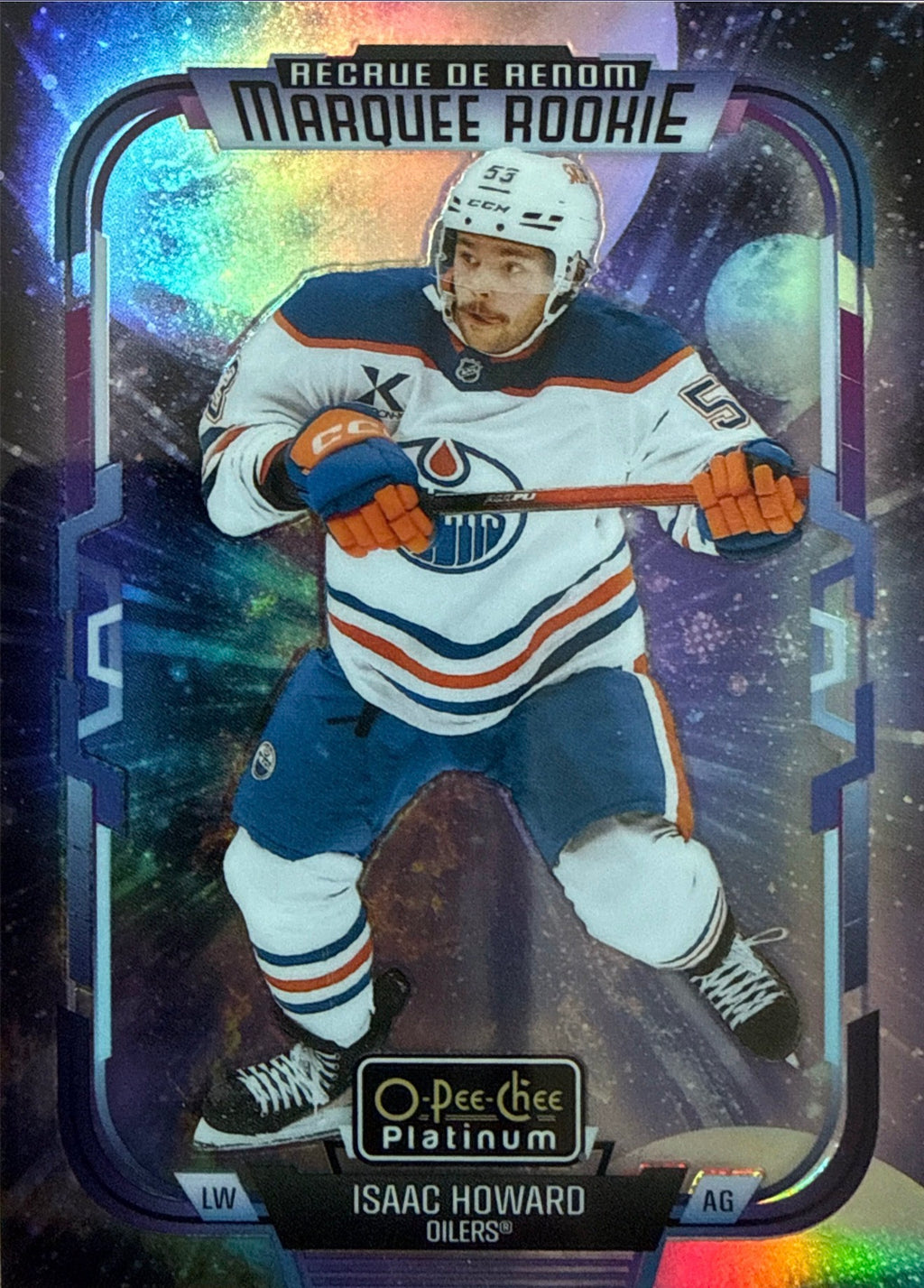 2025-26 O-Pee-Chee Platinum Isaac Howard Marquee Rookie Cosmic #274 26/65 - Front