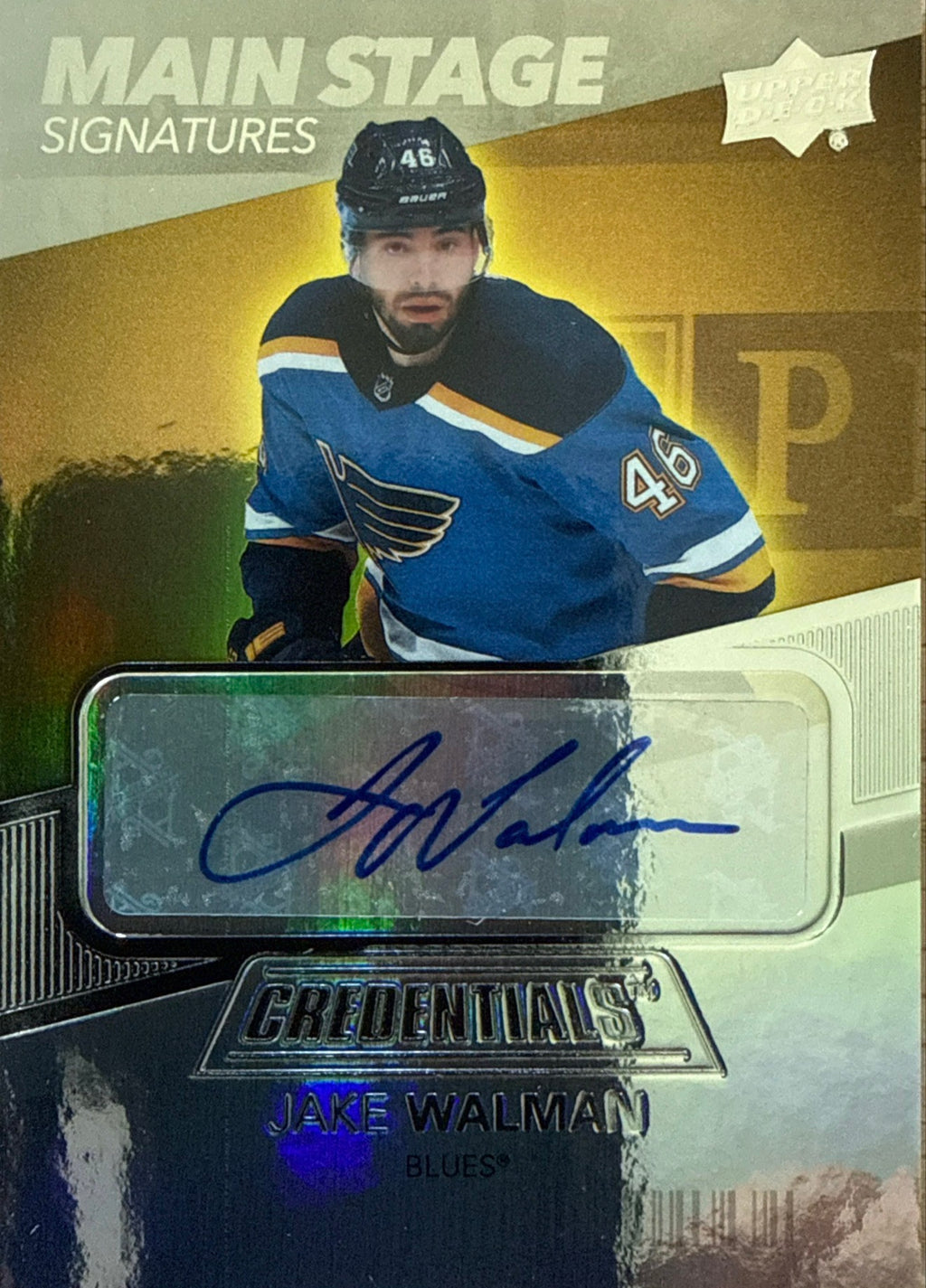 2021-22 Upper Deck Credentials Jake Walman Main Stage Signatures #BTS-JW - Front