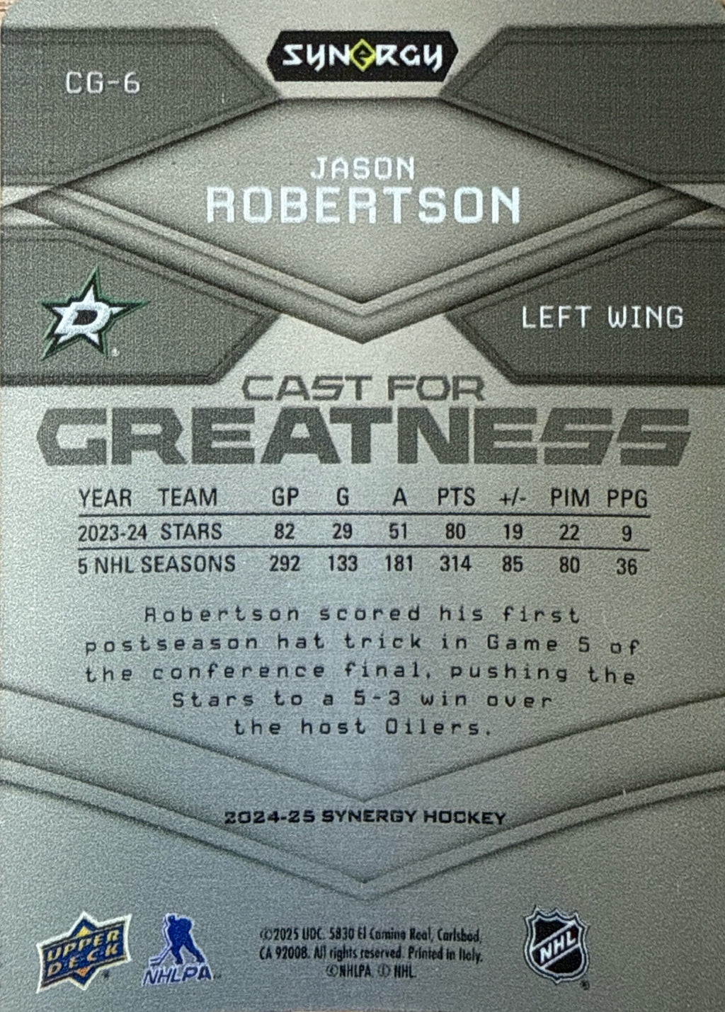 2024-2025 Upper Deck Synergy Jason Robertson Cast For Greatness #CG6