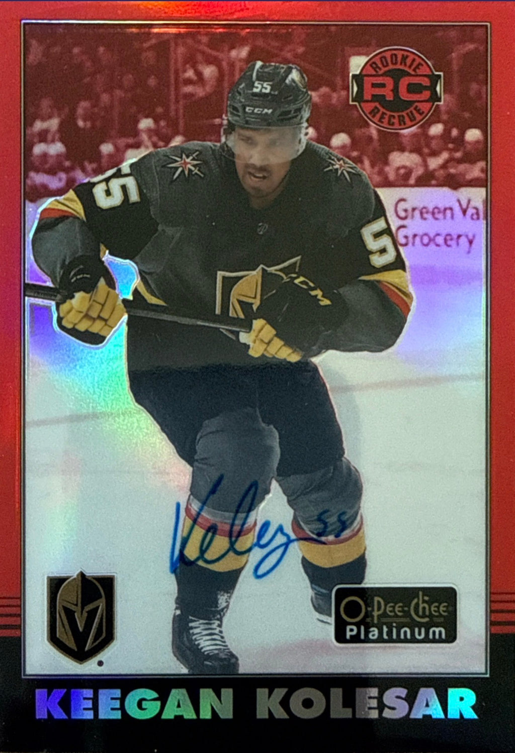 2020-21 O-Pee-Chee Platinum Keegan Kolesar Red Rainbow Rookie Auto #R-67 - Front