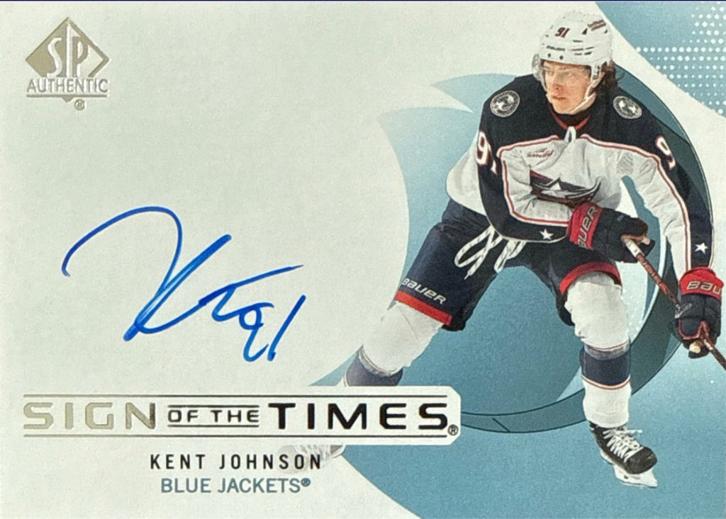 2024-25 SP Authentic Kent Johnson Sign of the Times Auto #SOTT-KJ Front