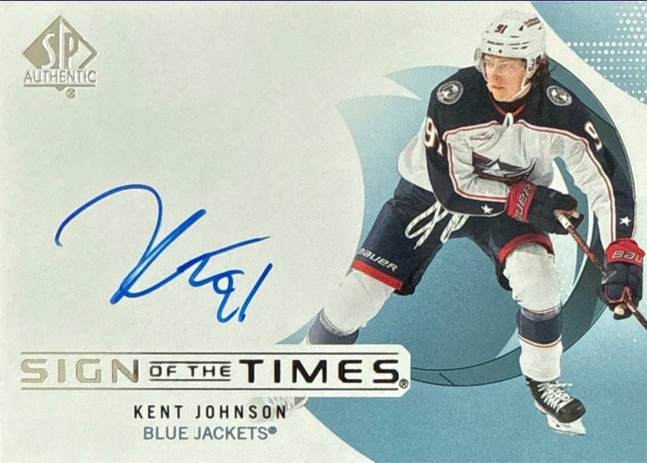 2024-25 SP Authentic Kent Johnson Sign of the Times Auto #SOTT-KJ Front