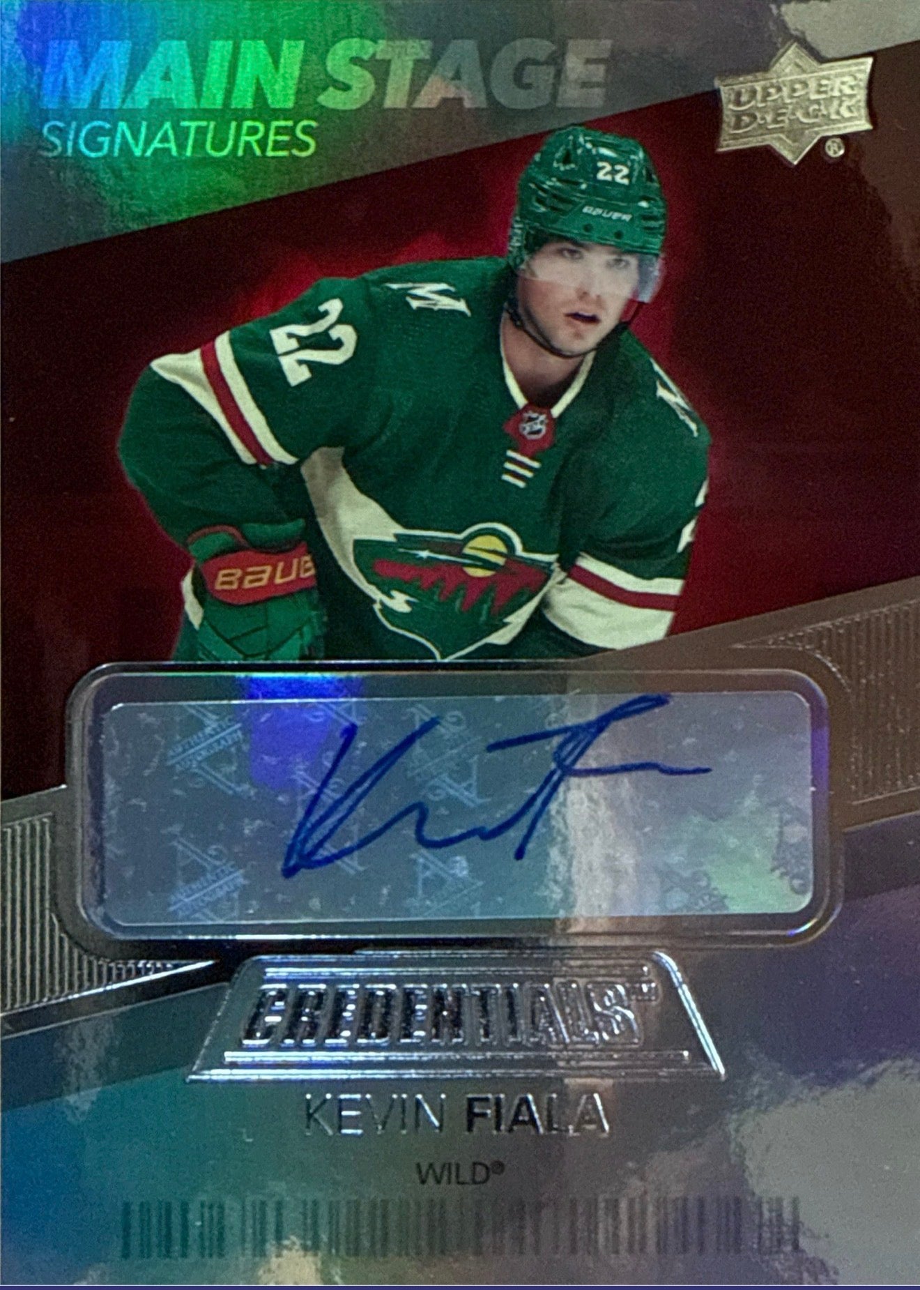 2021-22 Upper Deck Credentials Kevin Fiala Main Stage Signatures #BTS-KF - Front