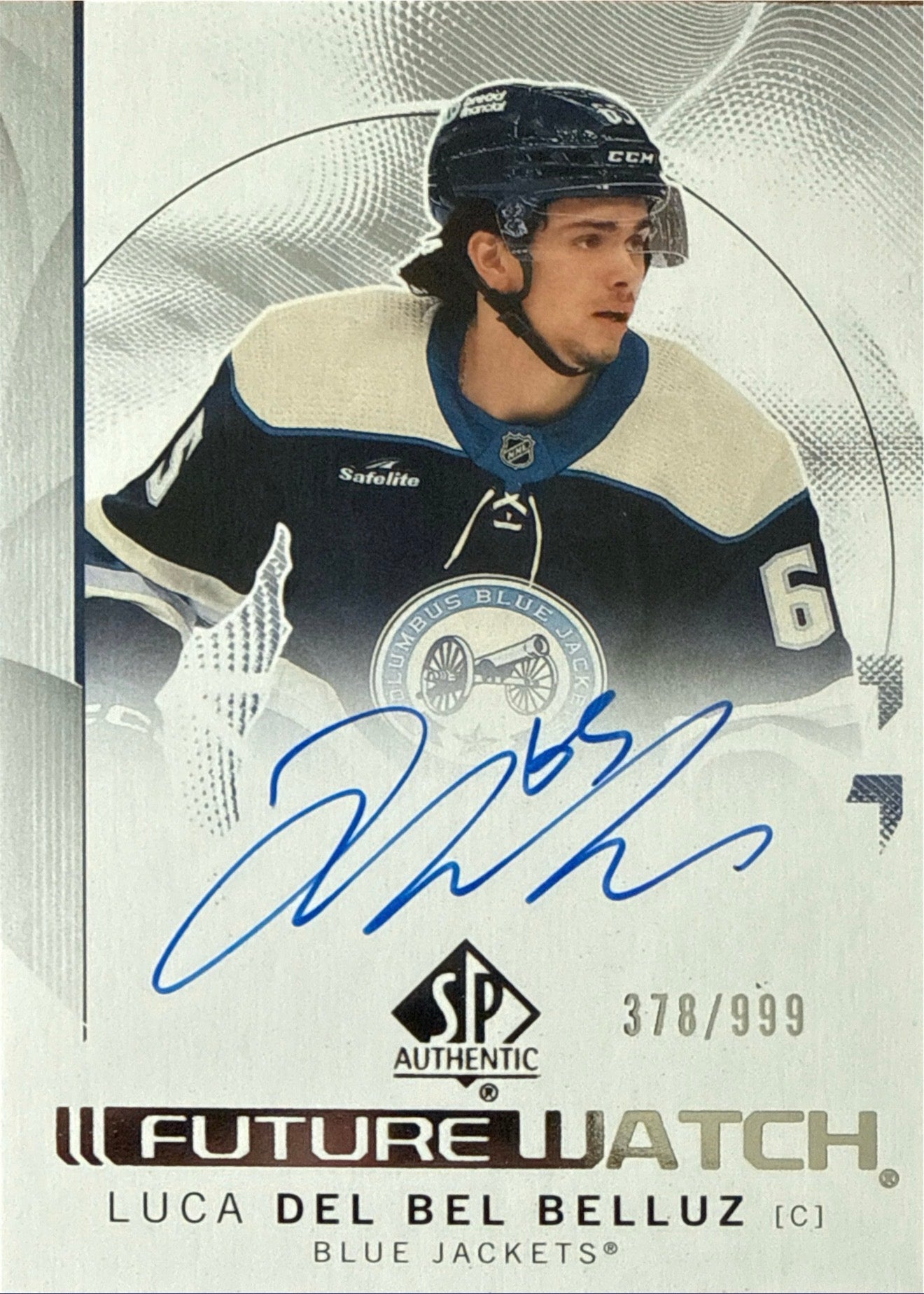 2024-25 SP Authentic Luca Del Bel Belluz Future Watch Auto #120 378/999 Front