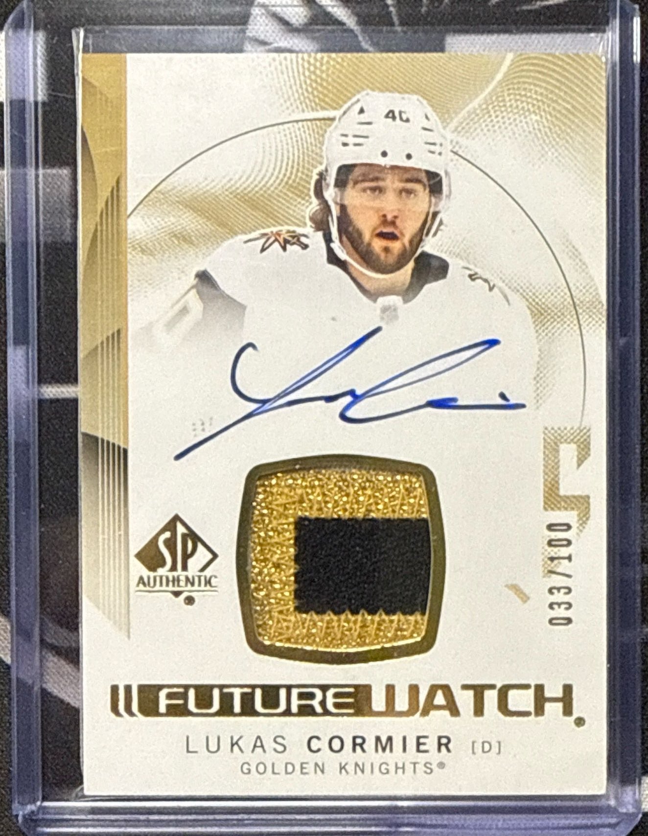 2024-25 SP Authentic Lukas Cormier Future Watch Patch Auto #118 Front – 033/100