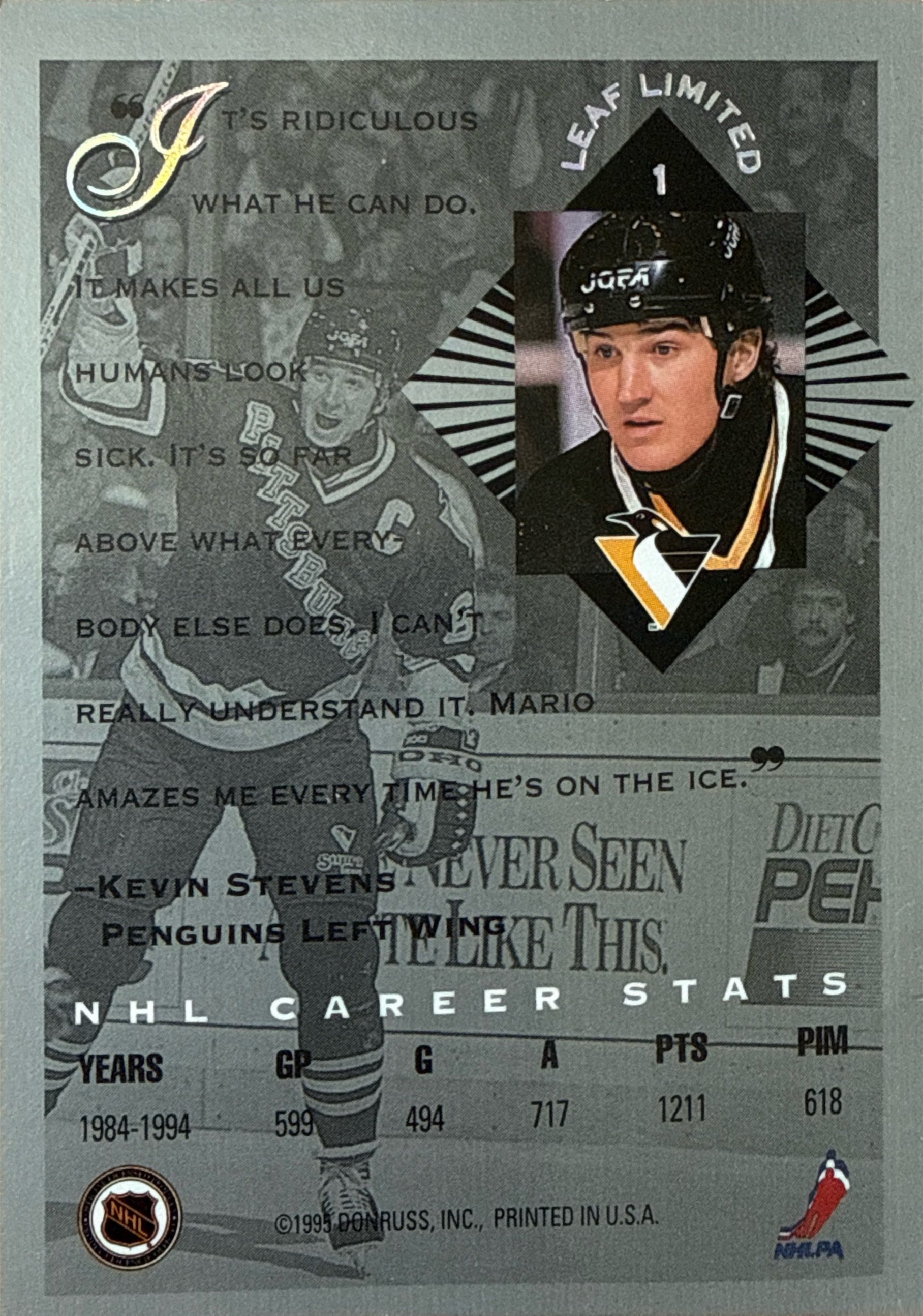 1995-1996 Leaf Limited Mario Lemieux #1