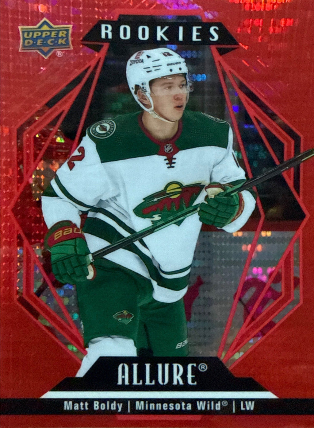 2022-23 Upper Deck Allure Matt Boldy Rookies Red Rainbow #1 - Front