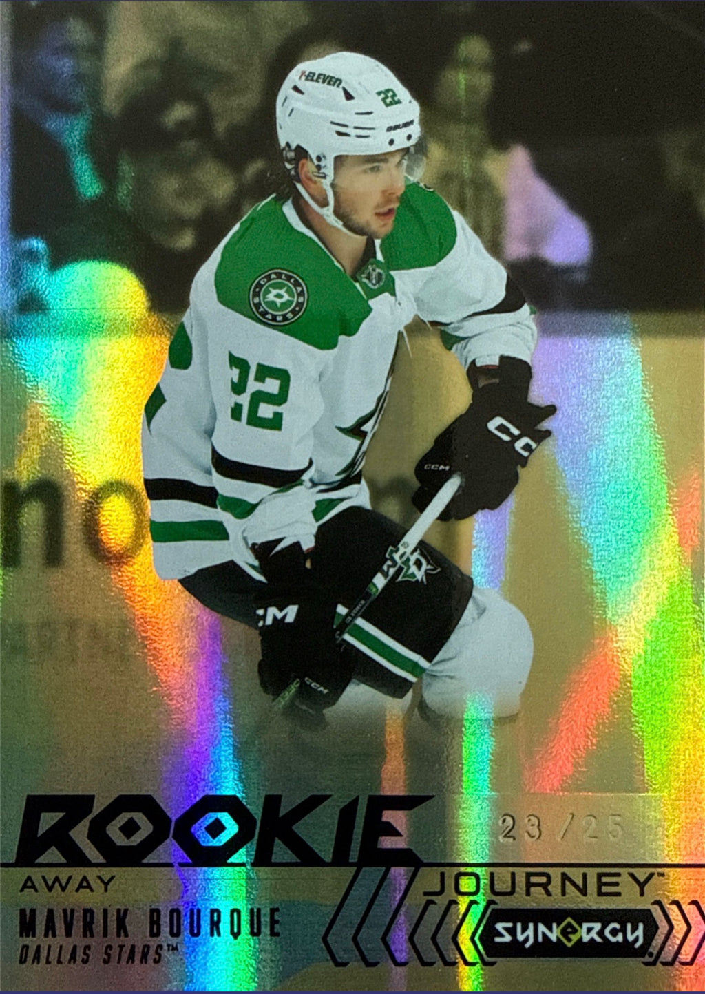 2024-25 Upper Deck Synergy Mavrik Bourque Rookie Journey Away #RJ-1 23/25 - Front