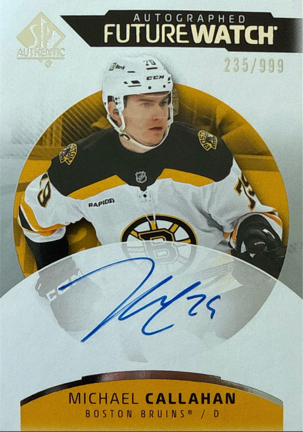 2025-26 SP Authentic Michael Callahan Future Watch Auto 235/999 - Front