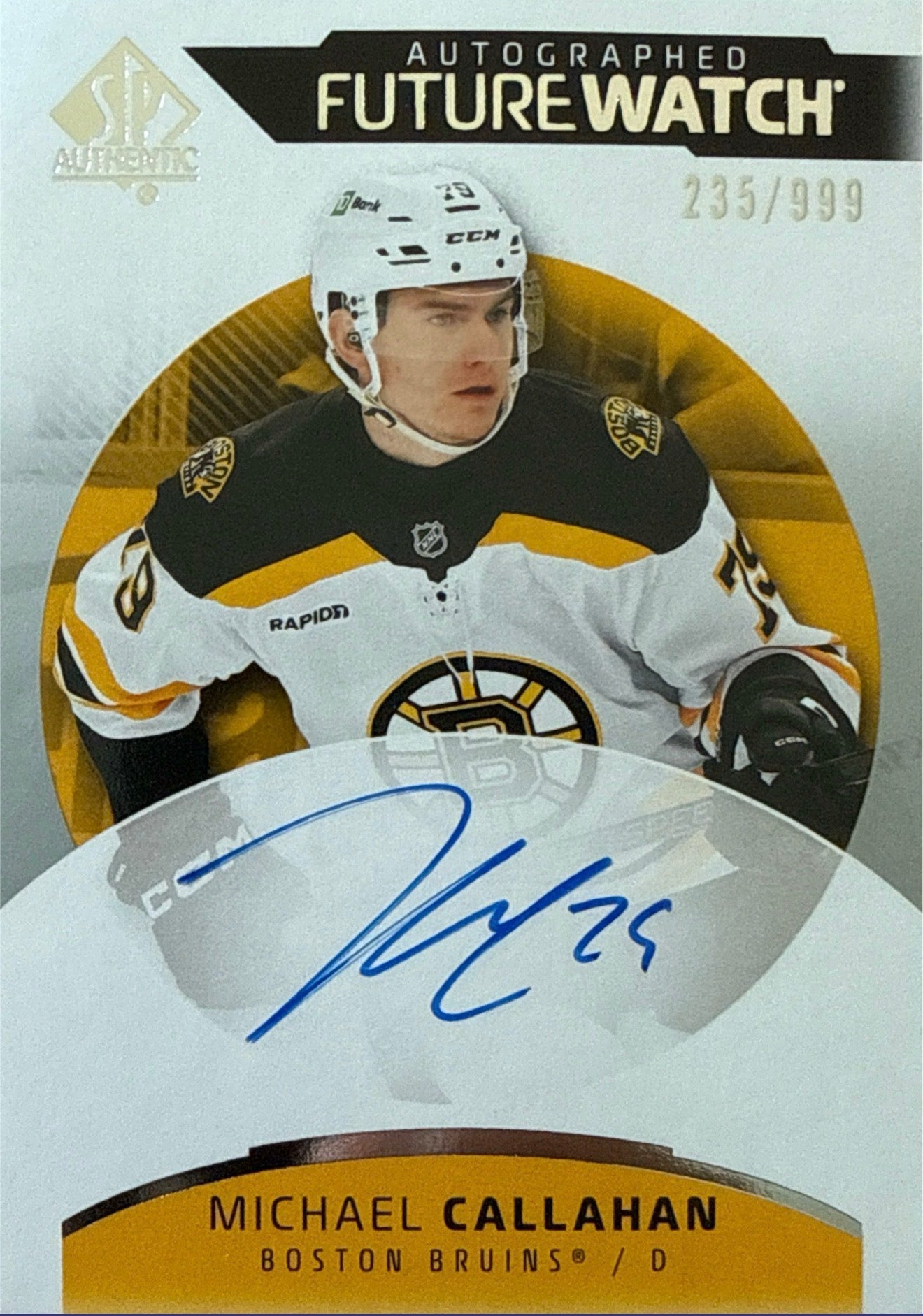 2025-26 SP Authentic Michael Callahan Future Watch Auto 235/999 - Front