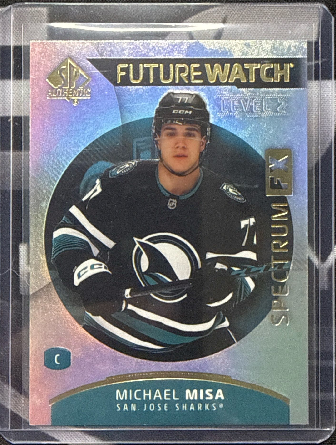 2025-26 SP Authentic Michael Misa Future Watch Spectrum FX Level 2 Front