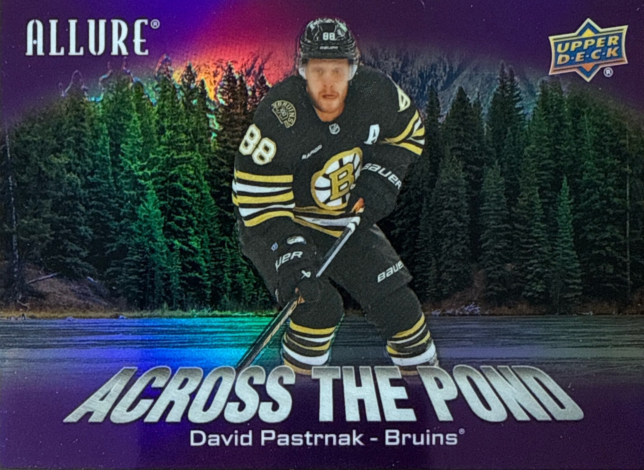2024-25 Allure David Pastrnak Across the Pond Purple #ATP-1 - Front