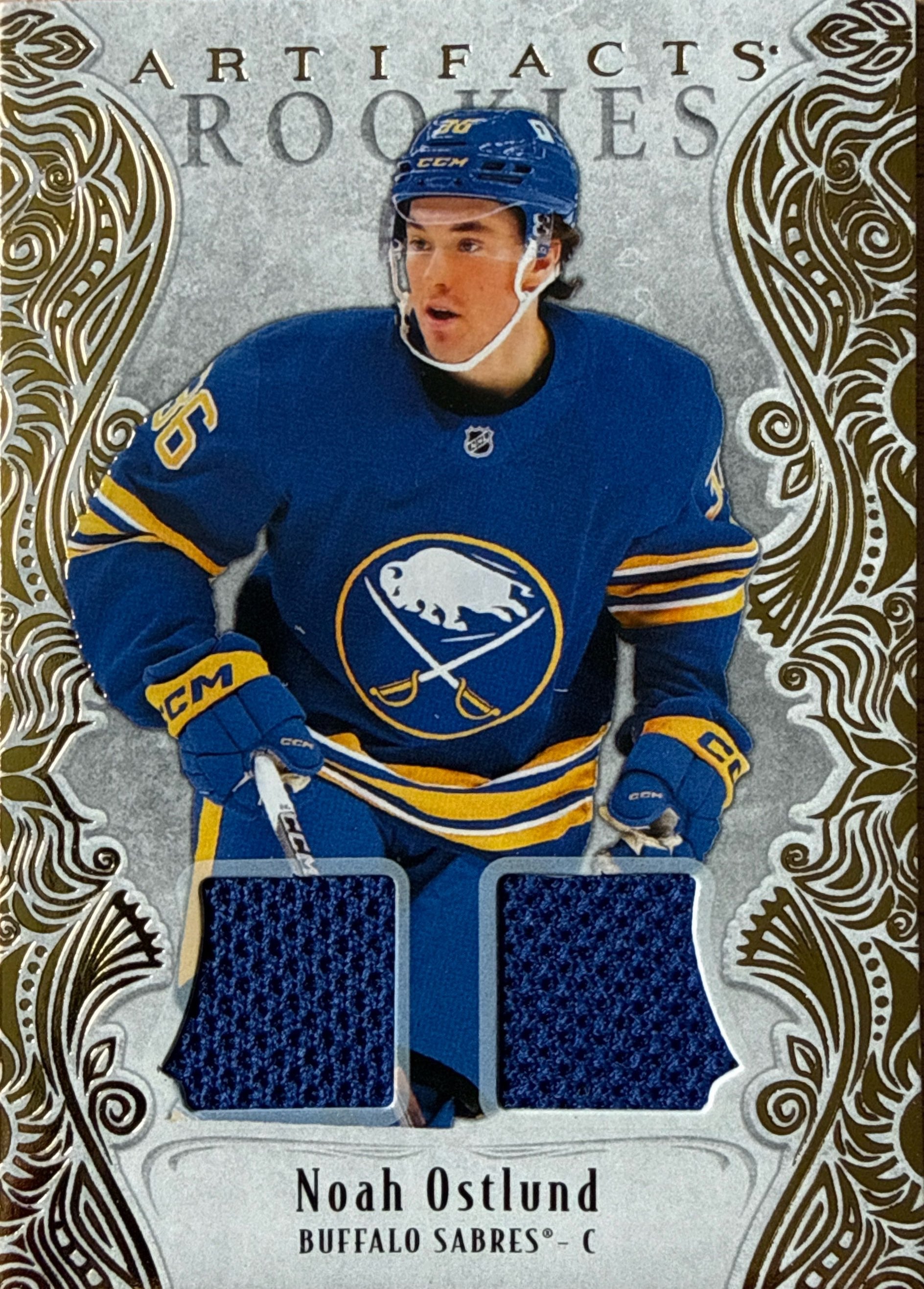 2025-26 Artifacts Noah Ostlund Rookies Gold Material #200 404/499 - Front