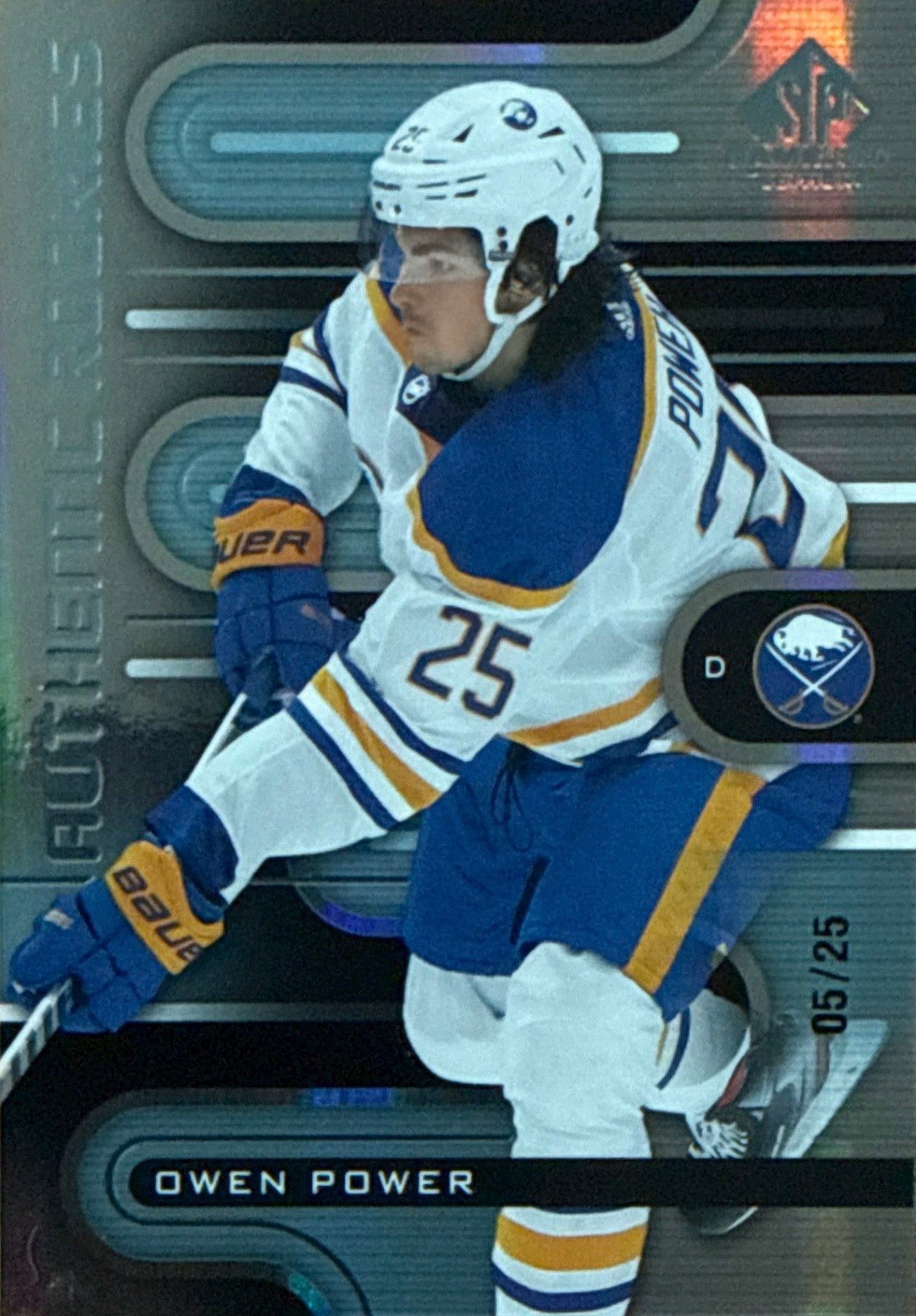 2022-23 SP Game Used Owen Power Authentic Rookies #174 05/25 - Front