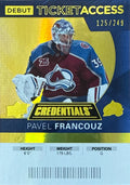 2020-2021 Upper Deck Credentials Pavel Francouz Debut Ticket Access Gold #102 125/249