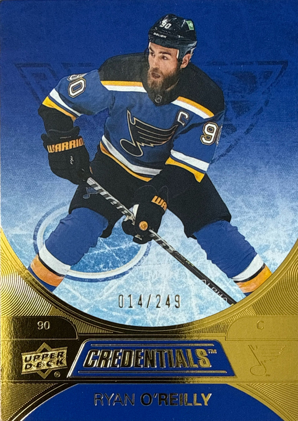 2021-2022 Upper Deck Credentials Ryan O'Reilly Gold #17 14/249