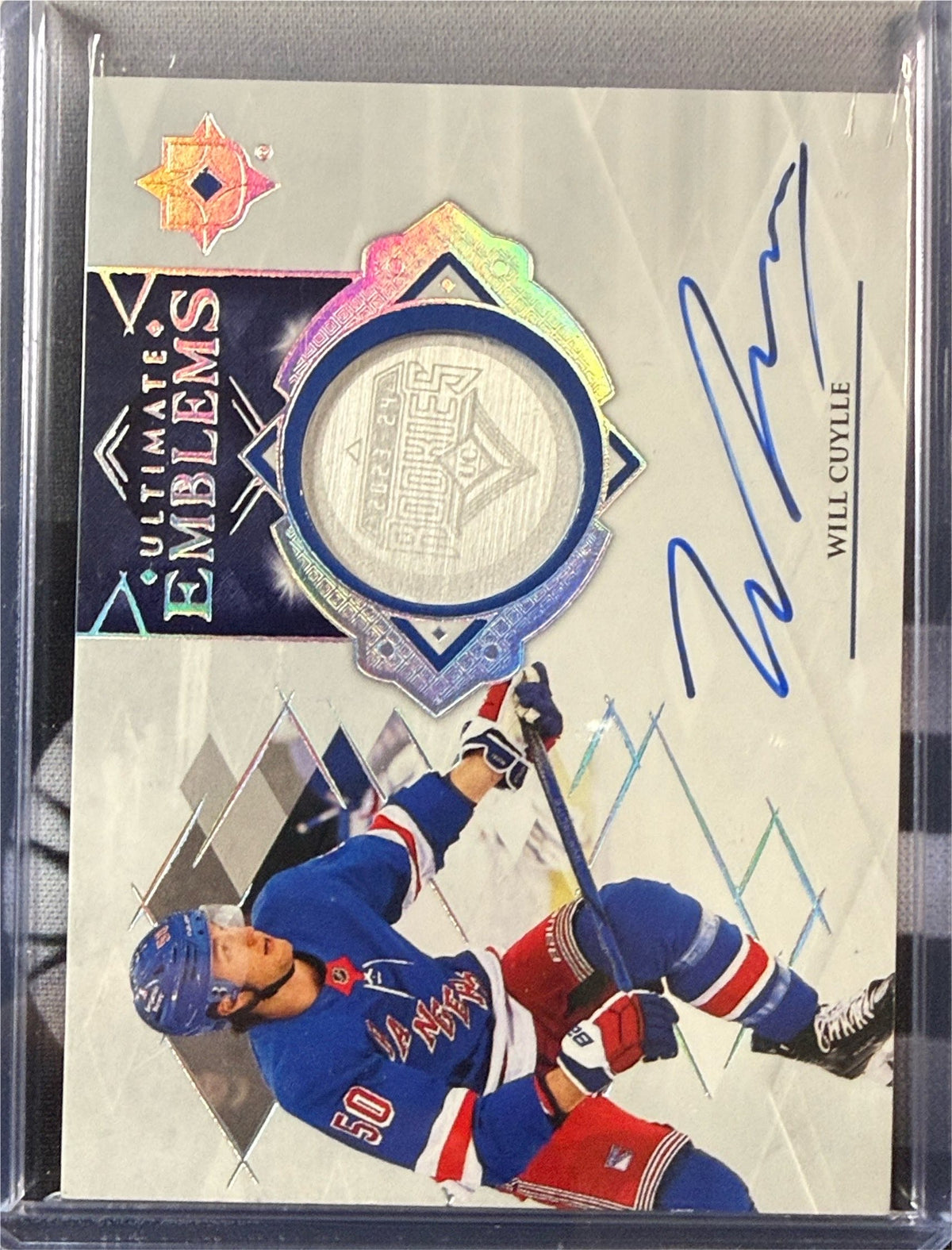 2023-24 Upper Deck Ultimate Emblems Will Cuylle Auto Emblem RC #UE-WC Front