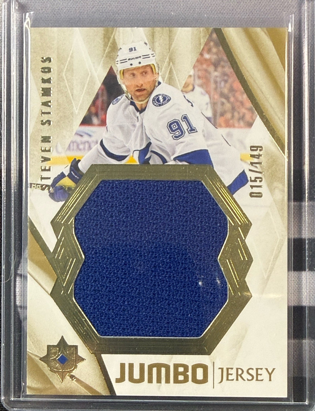 2023-24 Upper Deck Ultimate Steven Stamkos Jumbo Jersey #56 015/149 Front