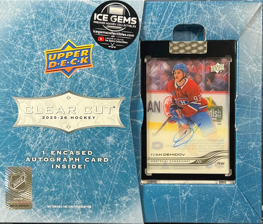 2025-26 Upper Deck Clear Cut Ivan Demidov Rookie Auto Encased Box