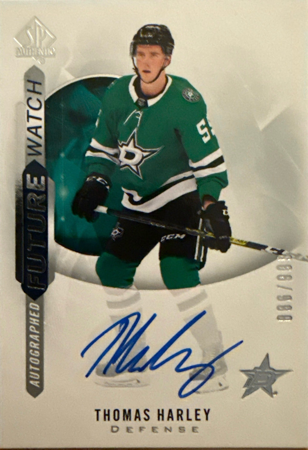 2020-21 Thomas Harley SP Authentic Future Watch Auto #157 886/999 - Front