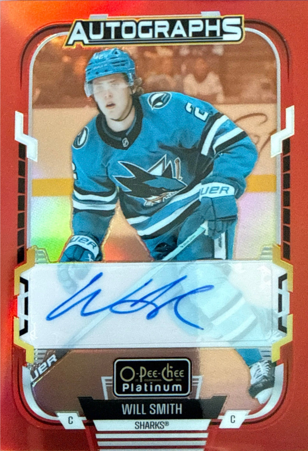 2025-26 O-Pee-Chee Platinum Will Smith Red Rainbow Auto - Front