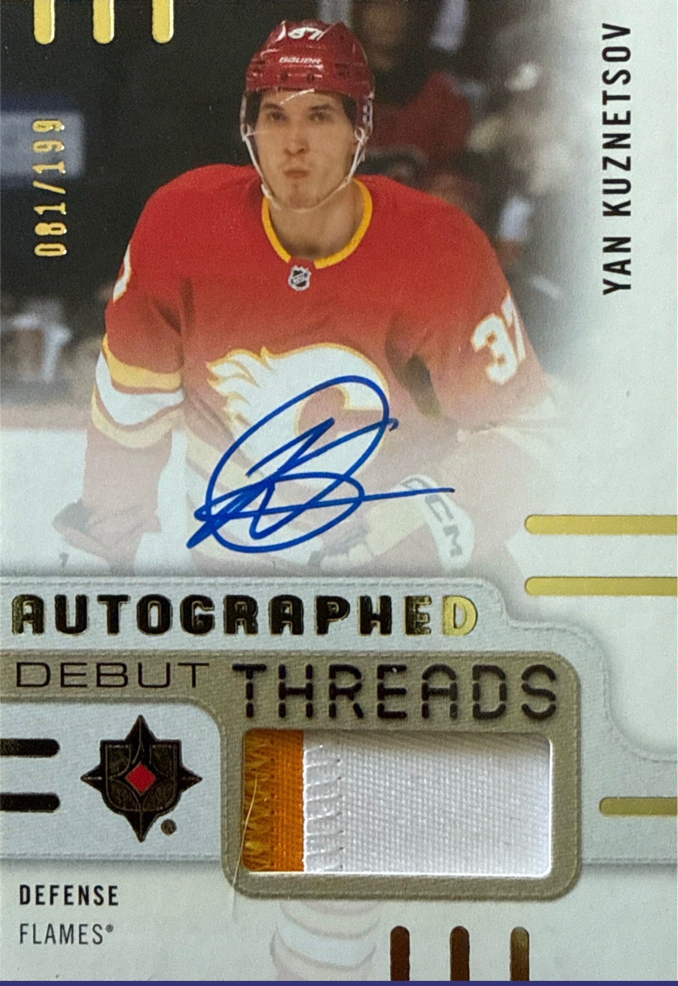 2024-25 Ultimate Collection Yan Kuznetsov Autographed Debut Threads 81/199 - Front