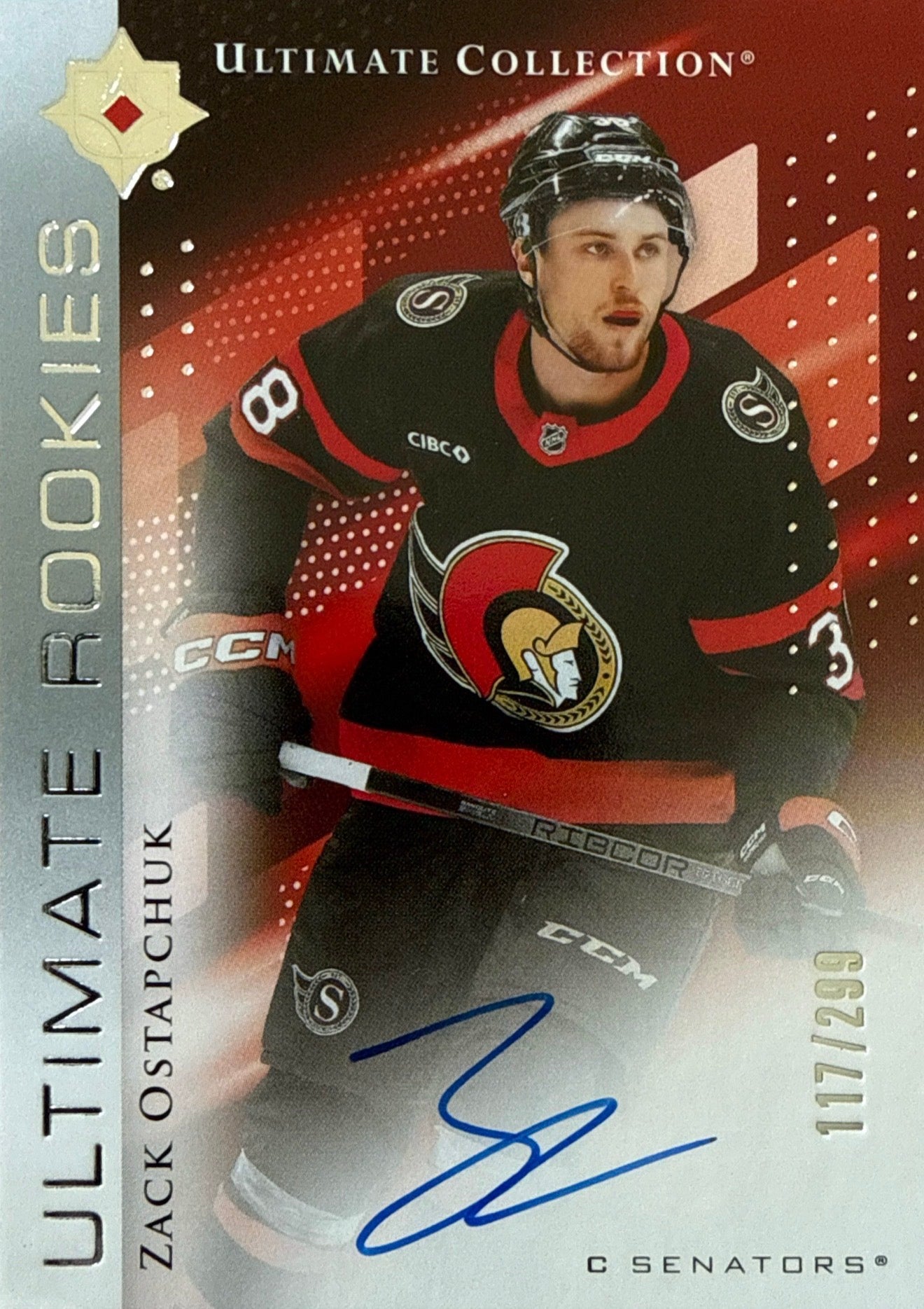 2024-25 Ultimate Collection Zack Ostapchuk Ultimate Rookies Auto 117/299 - Front