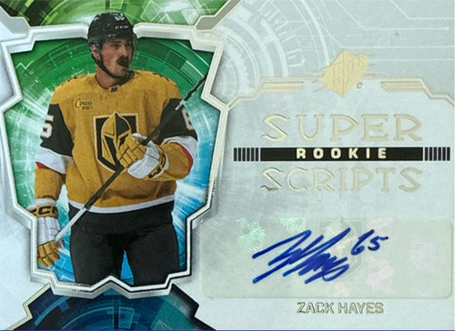2022-23 Upper Deck SPX Zack Hayes Super Rookie Scripts Auto #SSR-ZH - Front